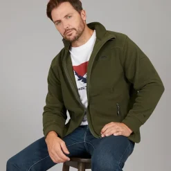 Herre Bernal Fuld Lynlås Fleece Jakke Mørk Vinstok