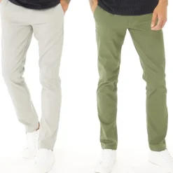 Herre Bolton Dean AKM Chino Bukser 2-pak Ghost Grå/​Oliven Nat