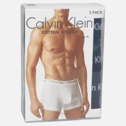 Herre Bomuld Stretch Tre Pak Boxer Trusser Sort/​Sort