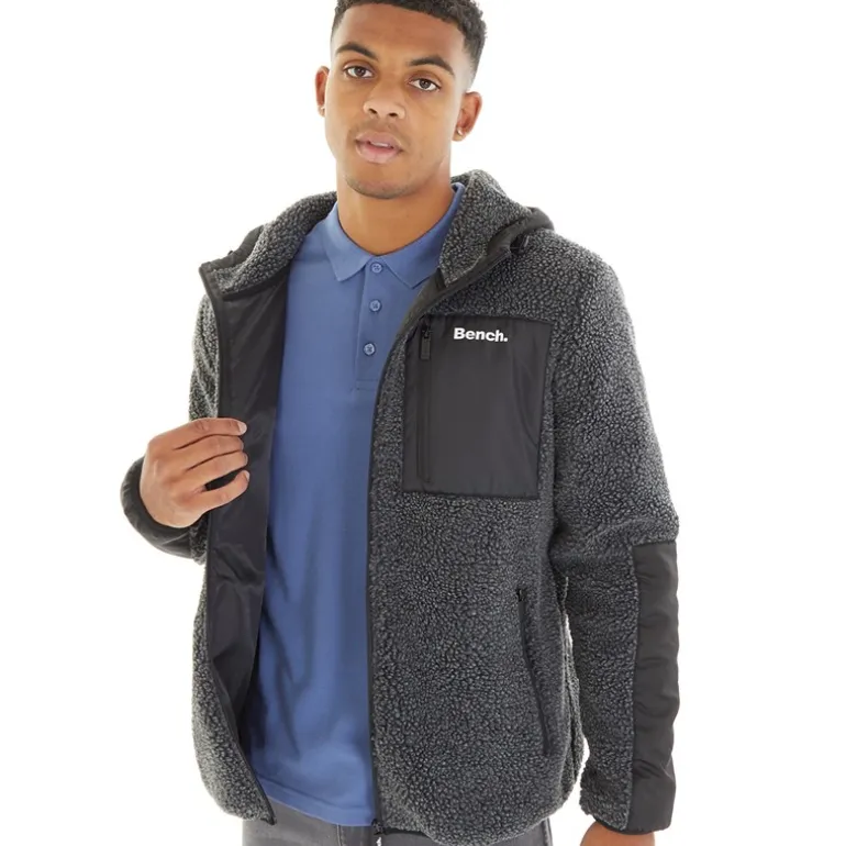 Herre Brecon Lynlås Sherpa Fleece Sort Melange