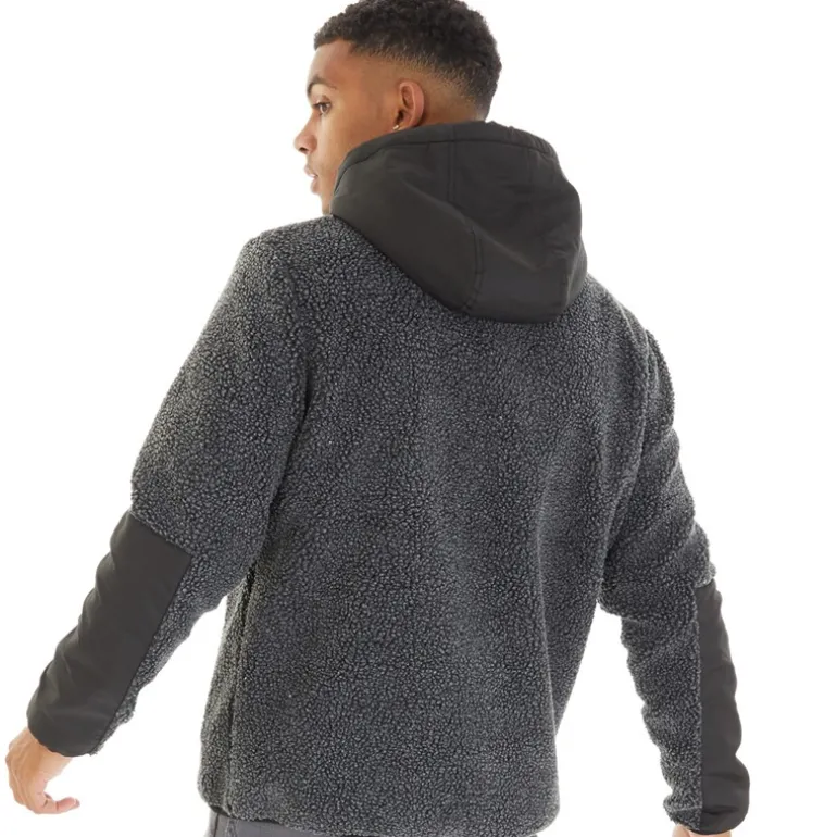 Herre Brecon Lynlås Sherpa Fleece Sort Melange