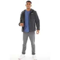 Herre Brecon Lynlås Sherpa Fleece Sort Melange