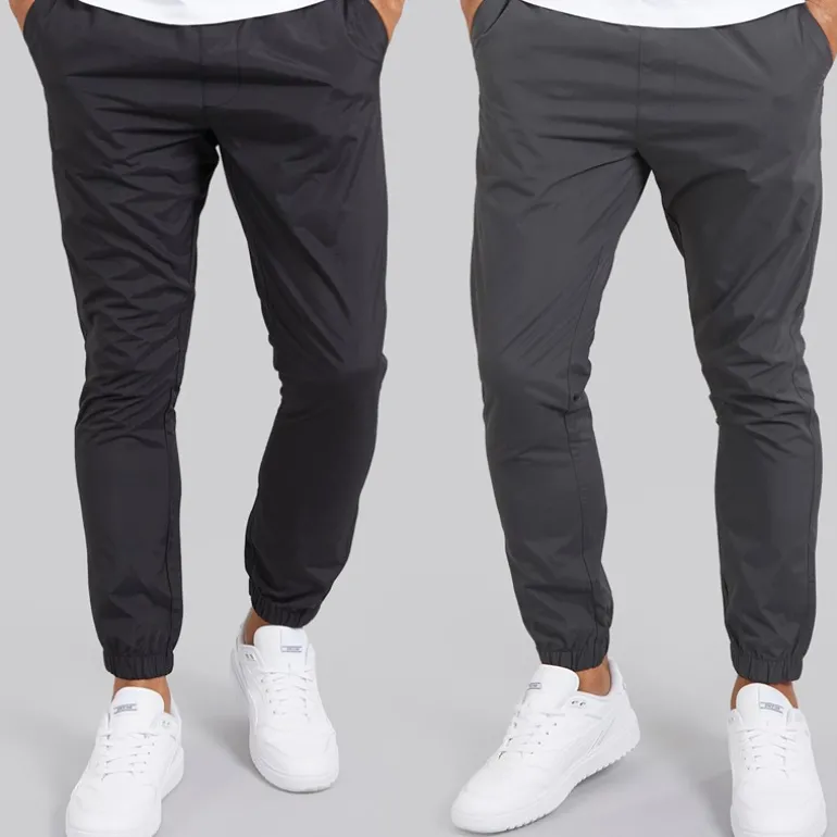 Herre Cargobukser med manchet i 2-pak sort/antracit