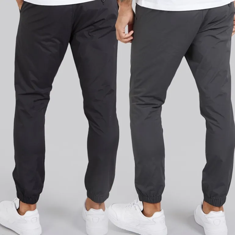 Herre Cargobukser med manchet i 2-pak sort/antracit