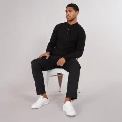 Herre Cash L/​S Polo Shirt Sort