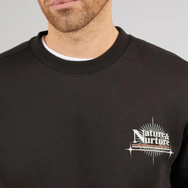 Herre Colin Print Sweatshirt Sort