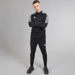 Herre Condivo 22 1/4 lynlås træningstop Sort/Hvid