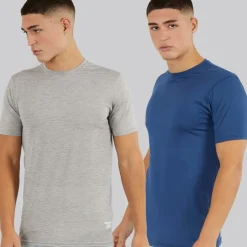 Herre Craig Performance To Pak T Shirts Batik Blå/​Grå Marl