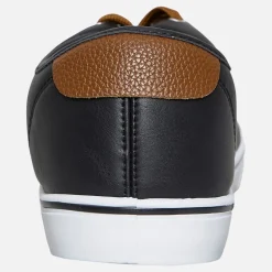 Herre Deck PU Lærredgummisko Sort