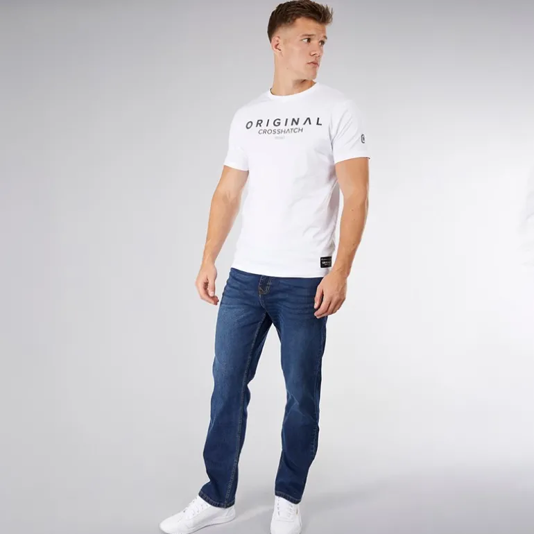 Herre Detendu Afslappet Pasform Jeans Mørk Vask