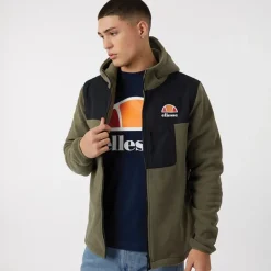 Herre Drago Fleecejakke med hætte Khaki