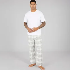 Herre FC flannel bukser Scot Light Grey Melange/Off White