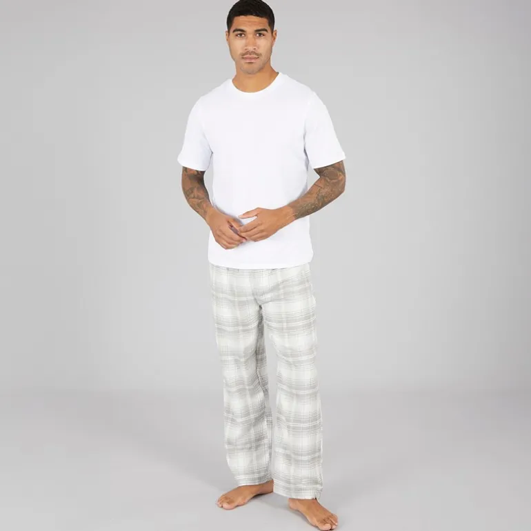 Herre FC flannel bukser Scot Light Grey Melange/Off White