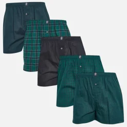 Herre Fem Pak Vævede Boksershorts Multi 3