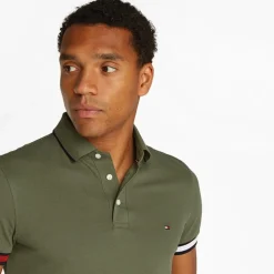 Herre Flag Manchet Slim Fit Polo Battle Grøn