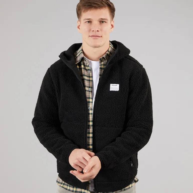 Herre Fleece Hættejakke Sort