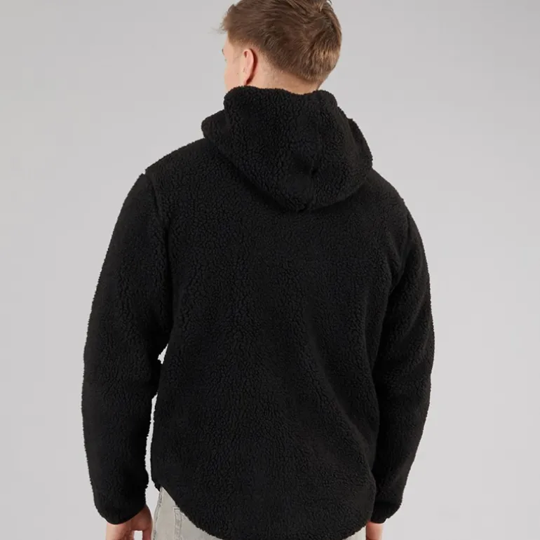 Herre Fleece Hættejakke Sort