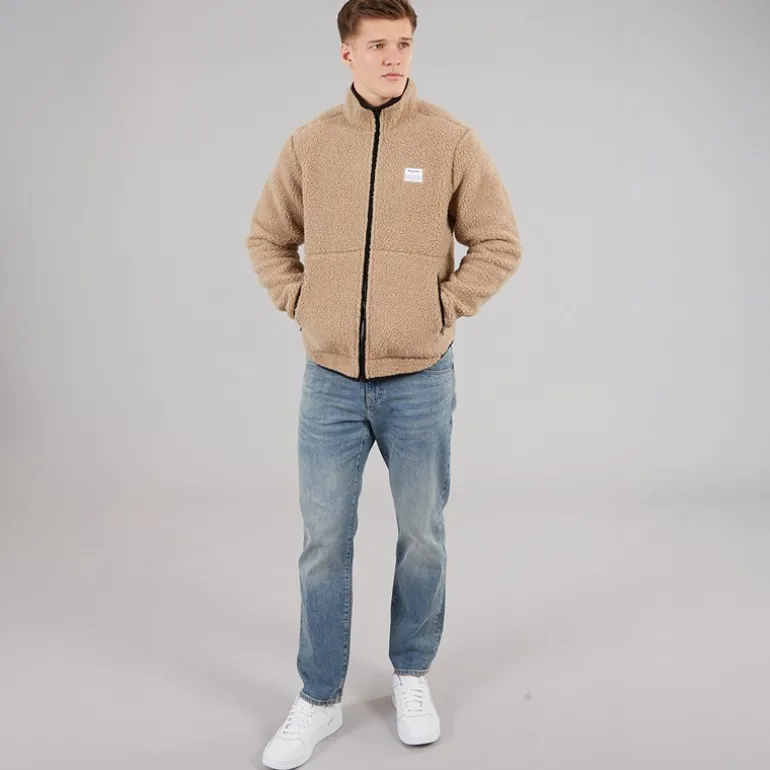 Herre Fleece Jakke Sand