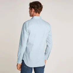 Herre Flex Dobby Langærmet Skjorte Breezy Blå