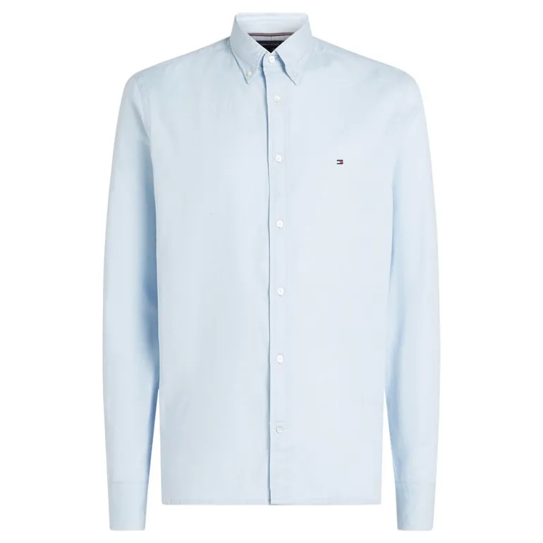 Herre Flex Dobby Langærmet Skjorte Breezy Blå