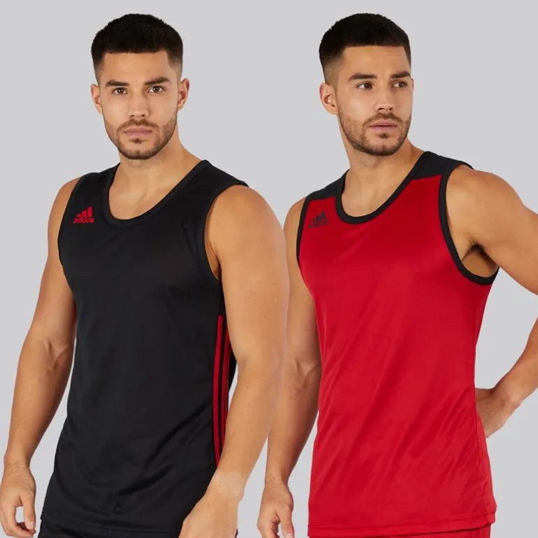 Herre 3G Speed Vendbar Basketball Trøje Sort/Power Red