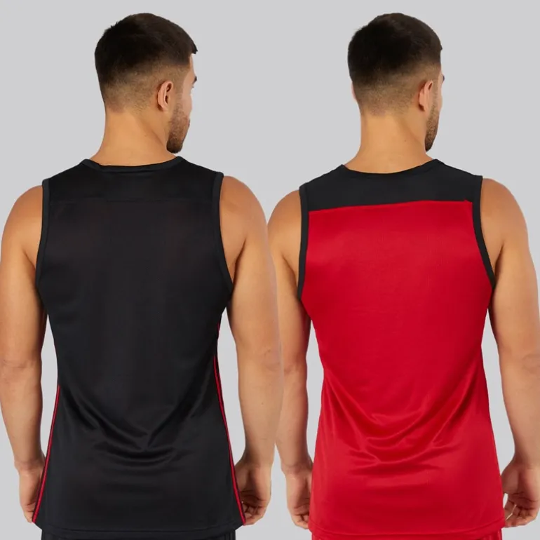 Herre 3G Speed Vendbar Basketball Trøje Sort/Power Red