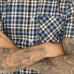 Herre Gingham Overcheck Skjorter med korte ærmer kontrolleret