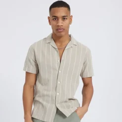 Herre Gogh Skjorter med korte ærmer Stengrå