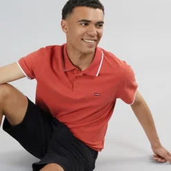 Herre HM Quarter Tipping Polo Sundown Rød