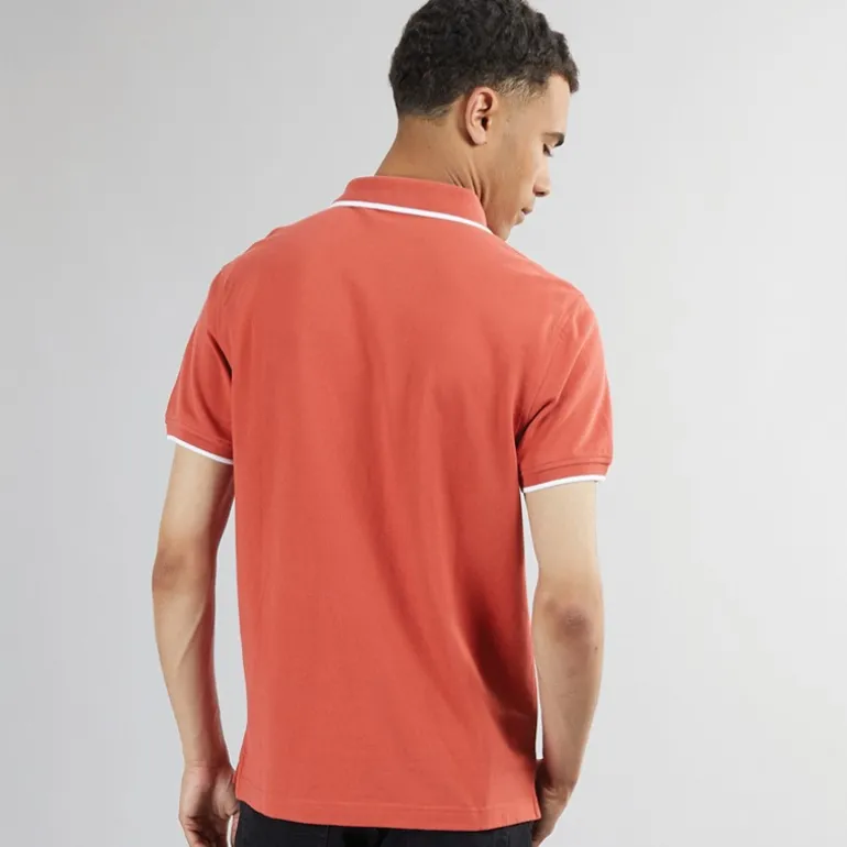 Herre HM Quarter Tipping Polo Sundown Rød