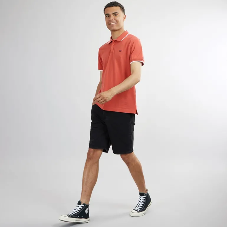 Herre HM Quarter Tipping Polo Sundown Rød