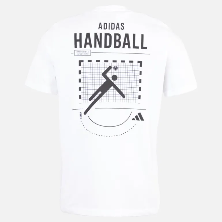 Herre Håndbold Grafisk T-shirt Hvid