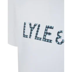 Herre Holden T-shirt og ternede loungesæt Bright White/​Blue Check