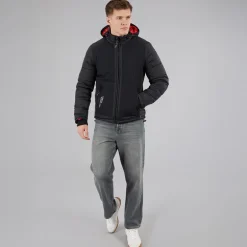 Herre Inechermann Hætte Bomber Jakke Sort