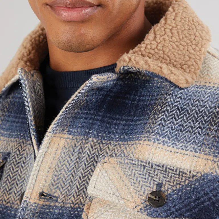 Herre Inharrod Vatteret Overjakke Mørk Denim Dk Denim