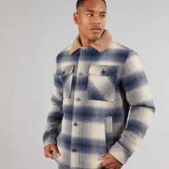 Herre Inharrod Vatteret Overjakke Mørk Denim Dk Denim