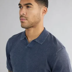 Herre James Strik Polo Skjorte Navy Blazer