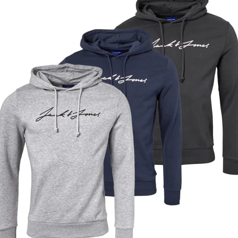 Herre Jax 3-pak Sweat Hoodies Tap Sko/Lysegrå Melange/Marineblå Blazer