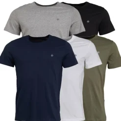 Herre JXJ Fem-pak T-shirts Blå/​Hvid/​Grå/​Khaki/​Sort