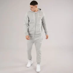 Herre Klemerio Full Zip Hættetrøje Light Grey Marl