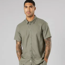Herre kortærmet skjorte Dusty Olive