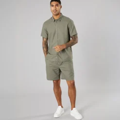 Herre kortærmet skjorte Dusty Olive