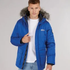 Herre Koufax Vatteret Parka Kobolt Blå /​ Sort