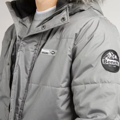 Herre Koufax Vatteret Parka Stålgrå/Sort