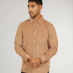 Herre Langærmet shirts Kamel