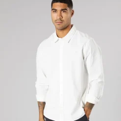 Herre Langærmet Skjorte Off White