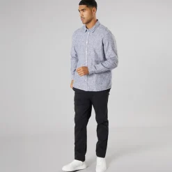 Herre Langærmet Skjorte True Black Melange