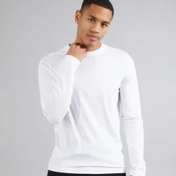 Herre Langærmet Top Hvid Prøve