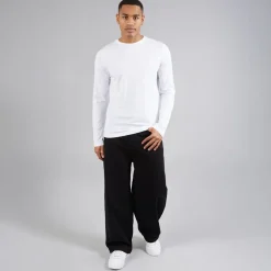 Herre Langærmet Top Hvid Prøve