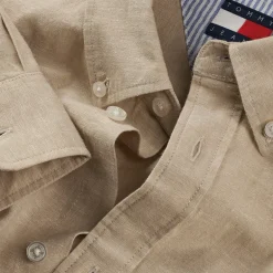 Herre Linnedblanding Langærmet Skjorte Relic Tan